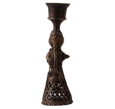 Handmade Brass Doll Candle Holder in Folk Art