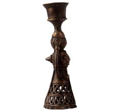 Handmade Brass Doll Candle Holder in Folk Art