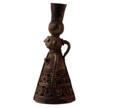 Handcrafted Brass Candle Stand in Folk Art