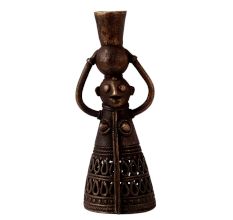 Brass Doll Candle Holder in Folk Art for Decor