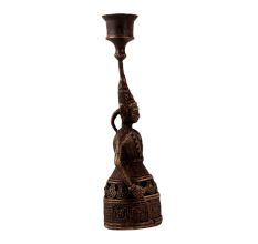 Traditional Brass Doll Candle Stand in Folk Art