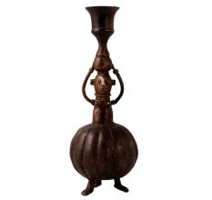 Handmade Brass Candle Stand in Folk Art for Home Decor