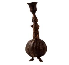 Handmade Brass Candle Stand in Folk Art for Home Decor