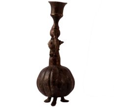 Handmade Brass Candle Stand in Folk Art for Home Decor