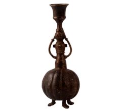 Handmade Brass Candle Stand in Folk Art for Home Decor