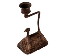 Handmade Brass Duck Candle Stand in Folk Art