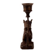 Brass Squirrel Candle Stand in Folk Art