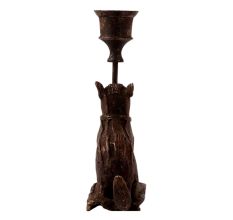 Brass Squirrel Candle Stand in Folk Art