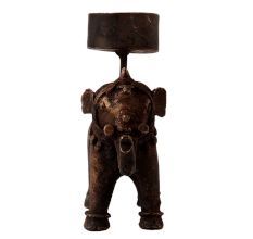 Handmade Brass Elephant Candle Holder in Folk Art