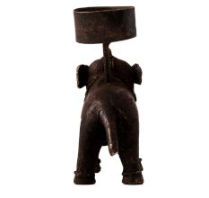 Handmade Brass Elephant Candle Holder in Folk Art