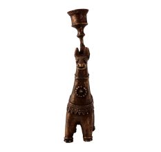 Handcrafted Brass Camel Candle Stand in Folk Art