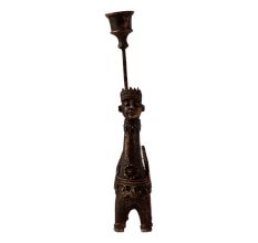 Vintage Brass Animal Candle Holder in Folk Art