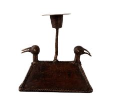 Vintage Brass Two Bird Head Candle Stand
