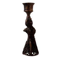 Vintage Brass Doll Candle Stand in Folk Art