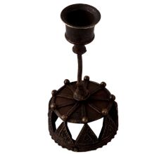 Brass Crown Candle Stand in Folk Art for Decor