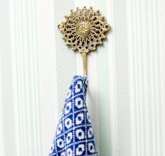 Single BrassÂ Sunflower Wall Hook