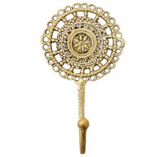 Brass French Cutwork Round Single Brass Hook