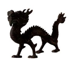 Elegant Black Dragon Statue in Chinese Art