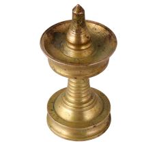Small Golden Brass Arti Lamp for God Worship