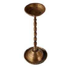 Traditional Brass Aarti Lamp with a Long Neck