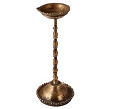 Traditional Brass Aarti Lamp with a Long Neck