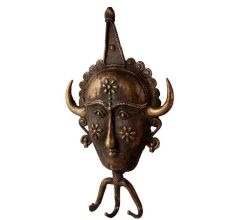 Brass Tribal Art Hook with Face Figurine