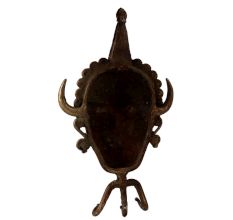 Brass Tribal Art Hook with Face Figurine