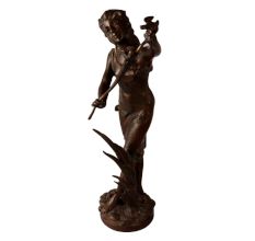 19th Century Classical Brass Women Statue