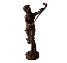19th Century Classical Brass Women Statue