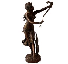 19th Century Classical Brass Women Statue