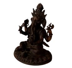 Black Napalese God's Statue Art Of Lord Ganesha