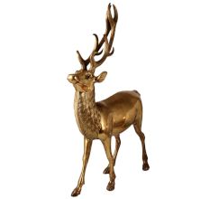 Brass Standing Deer Statue