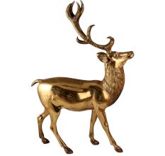 Brass Standing Deer Statue