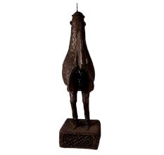 Brass Rooster Standing On Square Jali Base