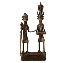 Brass Showpiece Of Dhokra Art Tribal Couple