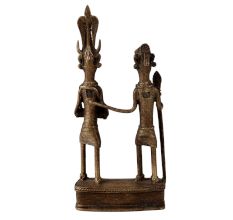 Brass Showpiece Of Dhokra Art Tribal Couple