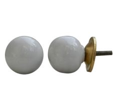 White Round Ceramic Knob