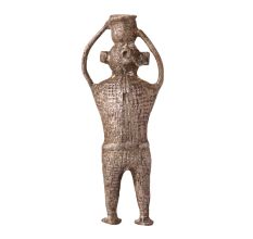 Vintage Folk Brass Statue in Tribal Art