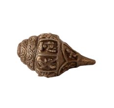 Brass Conch with Gods Carved Statues