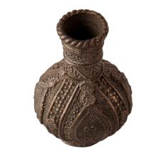 Brass Inlay Embossed Flower Vase