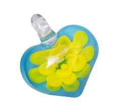 Lampwork Yellow Flower Engraved Glass Pendant for Necklace - 1 Piece