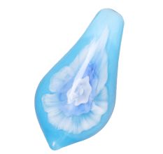 Lampwork Turquoise Twist Leaf Glass Pendant for Jewellry Making - 1 Piece