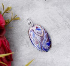 Lampwork Multicolor Oval Glass Pendant for Jewellry Making - 1 Piece