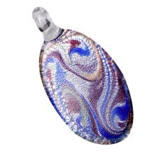 Lampwork Multicolor Oval Glass Pendant for Jewellry Making - 1 Piece
