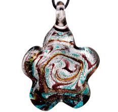 Flower Multicolor Lampwork Glass Pendant for Jewellry Making - 1 Piece