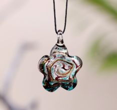 Flower Multicolor Lampwork Glass Pendant for Jewellry Making - 1 Piece