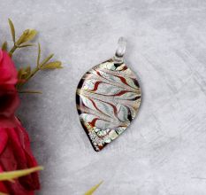 Lampwork Multicolor Leaf Glass Pendant for Necklace - 1 Piece