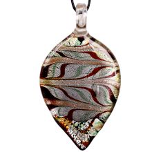 Lampwork Multicolor Leaf Glass Pendant for Necklace - 1 Piece