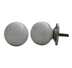 White Round Ceramic Knob