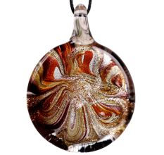 Round Multicolor Lampwork Glass Pendant for Necklace - 1 Piece